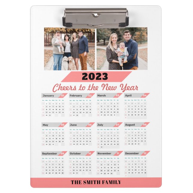 Carpeta De Pinza 2023-2026 Personalizado de calendario Foto moderna (Anverso)