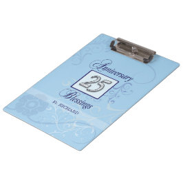 Carpeta De Pinza 25º Aniversario en Azul y Plata