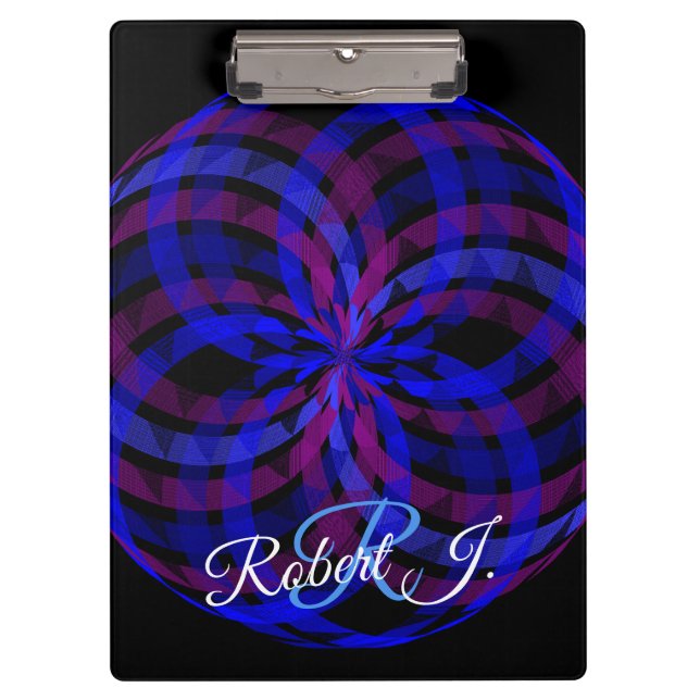 Carpeta De Pinza 3D Center Flower Petal Geometric Clipboard (Anverso)