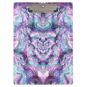 Carpeta De Pinza ¡3D! ~ Púrpura rosa Aqua fractal original ~ 3D ~ ~