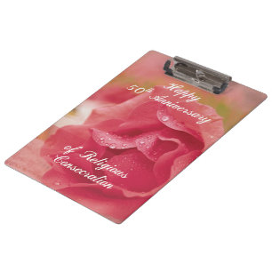 Carpeta De Pinza 50º Aniversario de la Consagración Religiosa Rosa