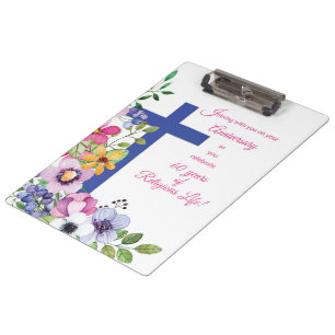 Carpeta De Pinza 60° Aniversario, monja, Cruz de la Vida Religiosa