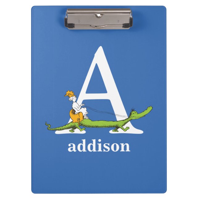 Carpeta De Pinza ABC del Dr. Seuss: Carta A - Blanco | Añadir su no (Anverso)