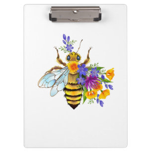 Carpeta De Pinza Abeja de flor con plantas silvestres