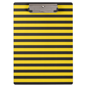 Carpeta De Pinza Abejorro Negro Amarillo Líneas Horizontales Abejor