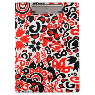 Carpeta De Pinza Abrupción del patrón floral del arte folklórico ét