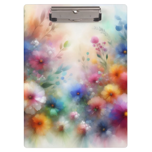 Carpeta De Pinza Abstract Floral in Watercolor Style (Anverso)