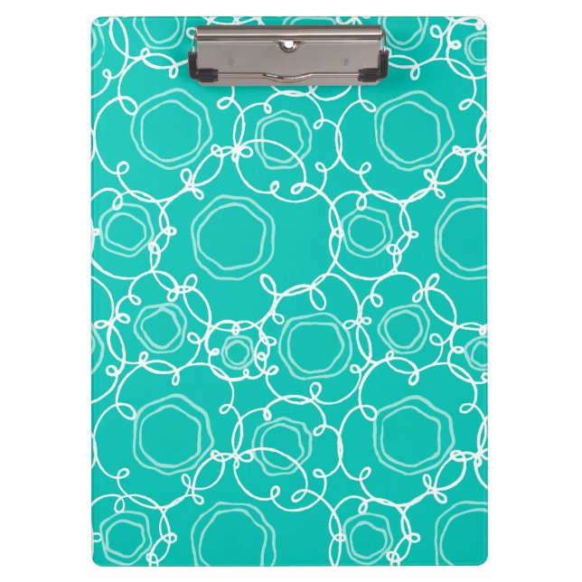Carpeta De Pinza Abstract Floral Matrix (Teal) Fine Art (Anverso)