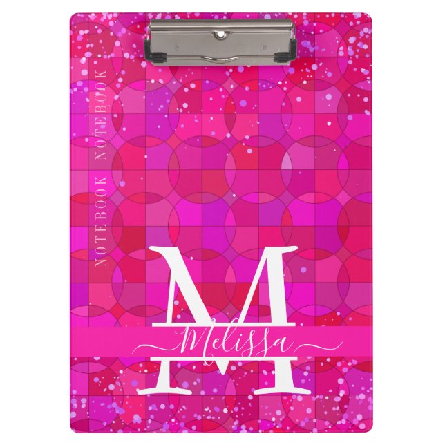 Carpeta De Pinza Abstract Fuchsia Red Customizable (Anverso)