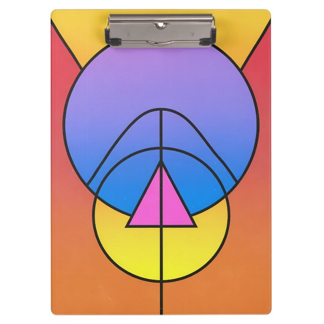 Carpeta De Pinza Abstract Geometric Circles Line Colorful Poster (Anverso)