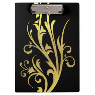 Carpeta De Pinza Abstract Luxury Faux Gold Flower