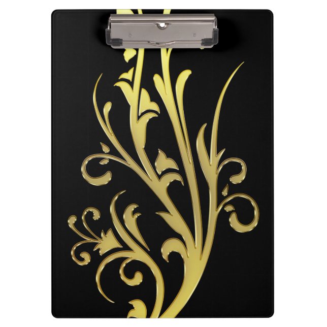 Carpeta De Pinza Abstract Luxury Faux Gold Flower (Anverso)