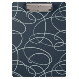 Carpeta De Pinza Abstract Swirling Vine | Professional Office Navy