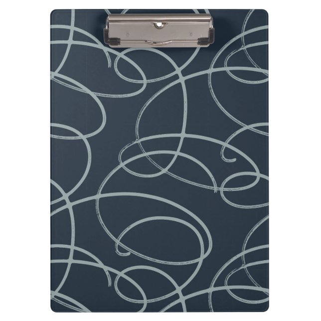Carpeta De Pinza Abstract Swirling Vine | Professional Office Navy (Anverso)