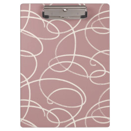 Carpeta De Pinza Abstract Swirling Vine | Professional Office Pink