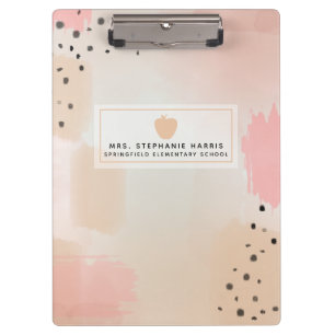 Carpeta De Pinza Abstract Watercolor Pink Apple Teachatcher Clipboa