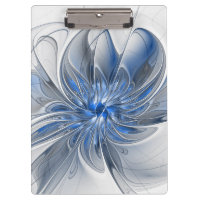 Abstracto Flor de arte fractal de color gris azul