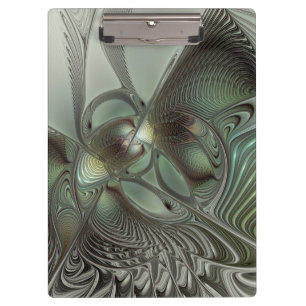 Carpeta De Pinza Abstracto Olive Sage Green Grey Fractal Art Fantas