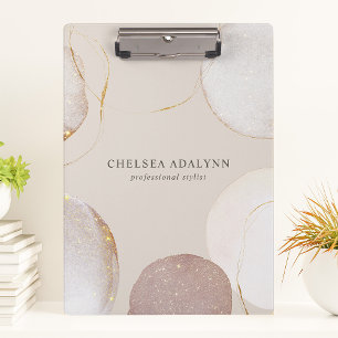 Carpeta De Pinza Acuarela abstracta brillo lujo elegante oro