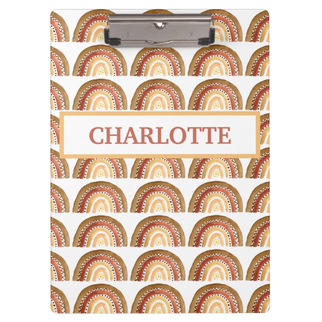 Carpeta De Pinza Acuarela Cute Boho Pastel Niños Chica Arcoiris (Anverso)