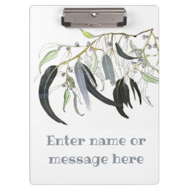 Carpeta De Pinza acuarela de hojas de goma verde pálido