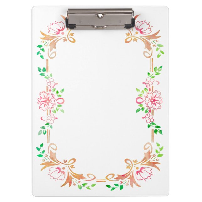 Carpeta De Pinza Acuarela floral chic (Anverso)