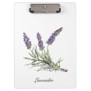 Carpeta De Pinza Acuarela Lavanda Botánica Bienestar Personalizado