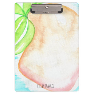 Carpeta De Pinza Acuarela Mango Pintado a Mano Tropical