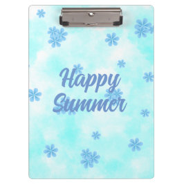 Carpeta De Pinza acuarela retro azul floral mano pintada