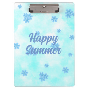 Carpeta De Pinza acuarela retro azul floral mano pintada