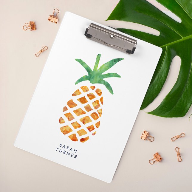 Carpeta De Pinza Acuarela tropical piña personalizada (Subido por el creador)