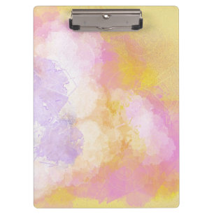 Carpeta De Pinza Acuarelas abstractas - fondo anaranjado