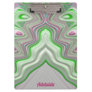 Carpeta De Pinza ADELAIDE ~ PASTEL 3D! Rosa, Verde y Blanco GLOSSY
