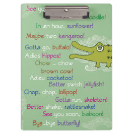 Carpeta De Pinza Adiós y buena suerte de grupo, lagarto