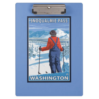 Carpeta De Pinza Admiración del esquiador - paso de Snoqualmie,