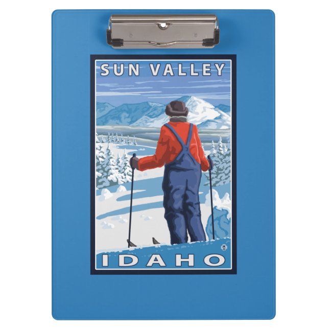 Carpeta De Pinza Admiración del esquiador - Sun Valley, Idaho (Anverso)