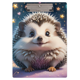 Carpeta De Pinza Adorable Erizo con estrellas y corazones