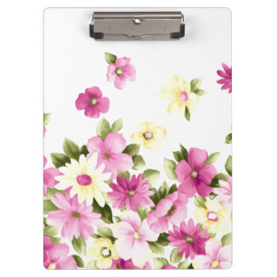 Carpeta De Pinza Adorables Flores De Niña De Colores Brillantes En
