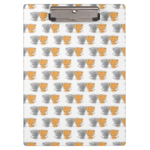 Carpeta De Pinza Adorables gatitos caprichosos naranja y gris