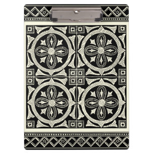 Carpeta De Pinza Adorno blanco y negro de la mandala por el estudio