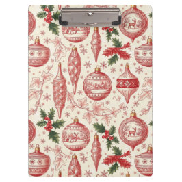 Carpeta De Pinza Adornos de Navidad de Toile Rojo Chinoiserie