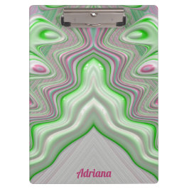 Carpeta De Pinza ADRIANA ~ PASTEL 3D! GLOSSIA rosa, verde y blanca