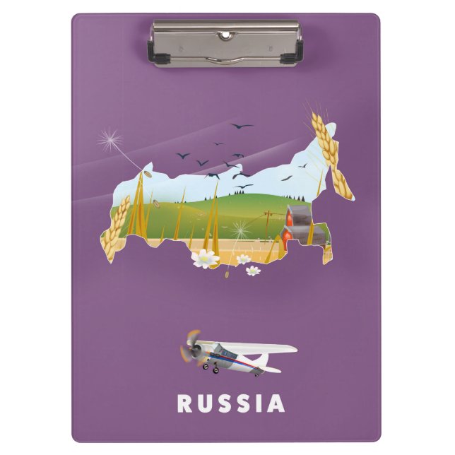 Carpeta De Pinza Afiche de viaje del Mapa Ruso (Anverso)