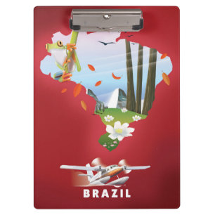 Carpeta De Pinza Afiche de viaje ilustrado por Brasil.