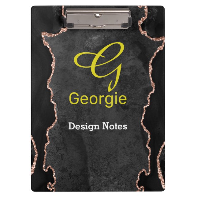 Carpeta De Pinza Agante de oro negro y Rosa (Anverso)