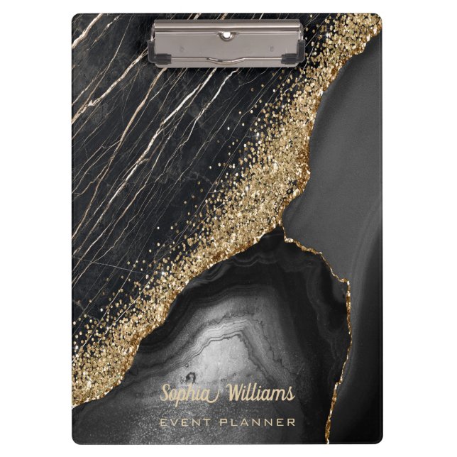 Carpeta De Pinza Agitación de mármol negro (Anverso)