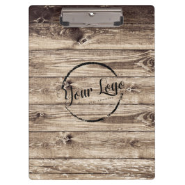 Carpeta De Pinza Agrega tu logo de madera rústica de granero