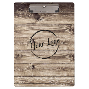 Carpeta De Pinza Agrega tu logo de madera rústica de granero