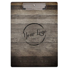 Carpeta De Pinza Agrega tu logo de madera rústica de granero
