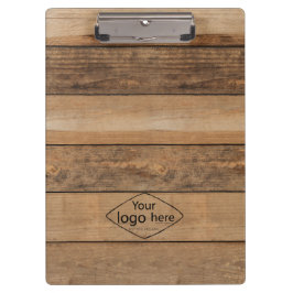 Carpeta De Pinza Agrega tu logo de madera rústica de granero